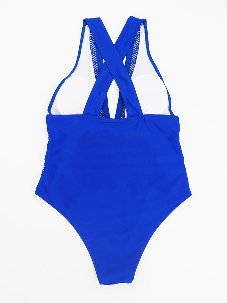 2023 New Sexy Mesh One Piece Swimsuit for Women Deep V-neck / FREE Shipping