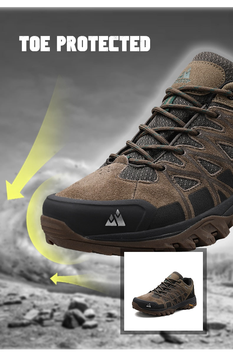 HIKEUP Leather Hiking Shoes for Men orthopedic Cushioning Outdoor Climbing/ FREE Shipping 15 days