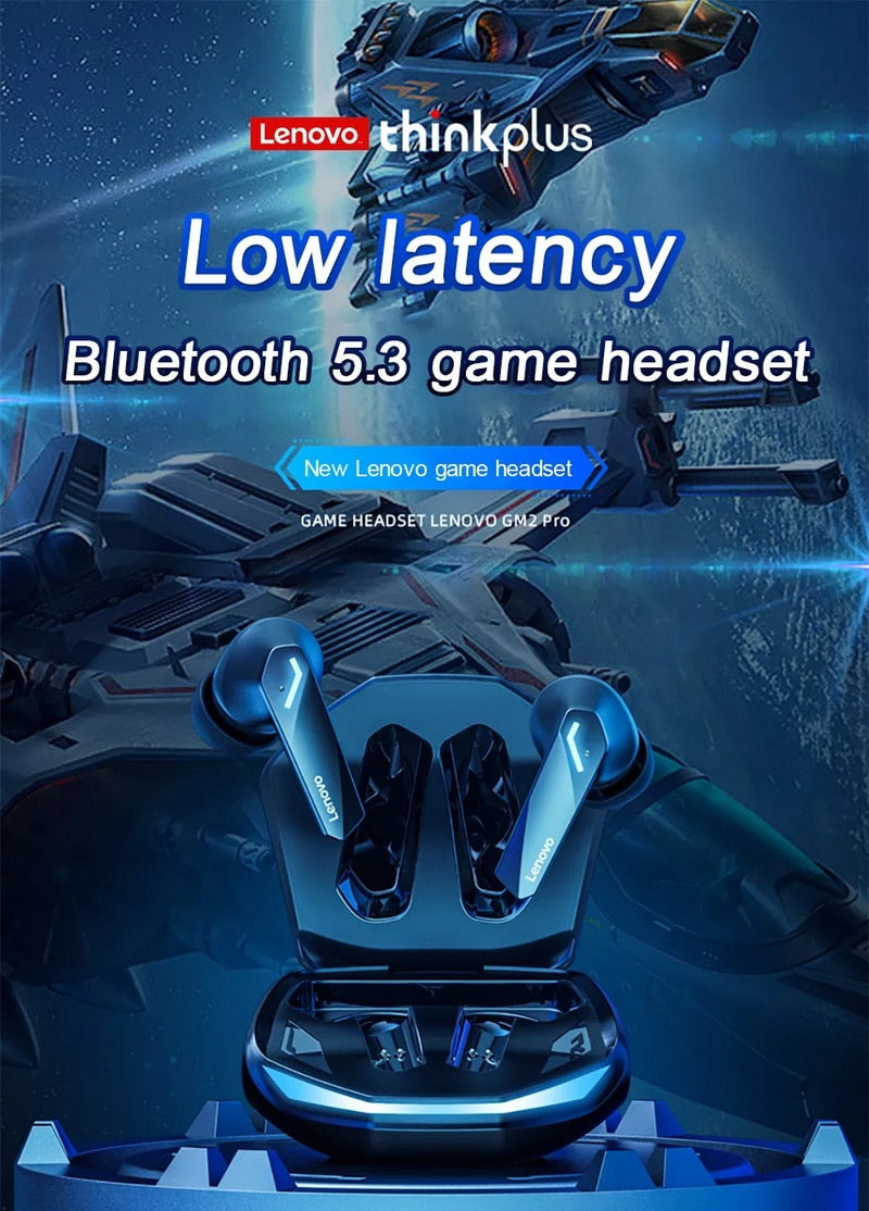 New Lenovo GM2 Pro Bluetooth 5.3 Earphones Gaming Wireless Headphones / FREE Shipping