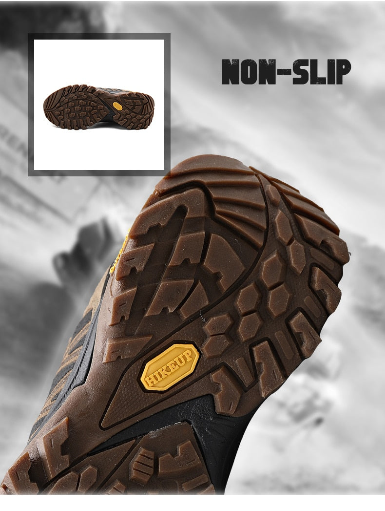 HIKEUP Leather Hiking Shoes for Men orthopedic Cushioning Outdoor Climbing/ FREE Shipping 15 days