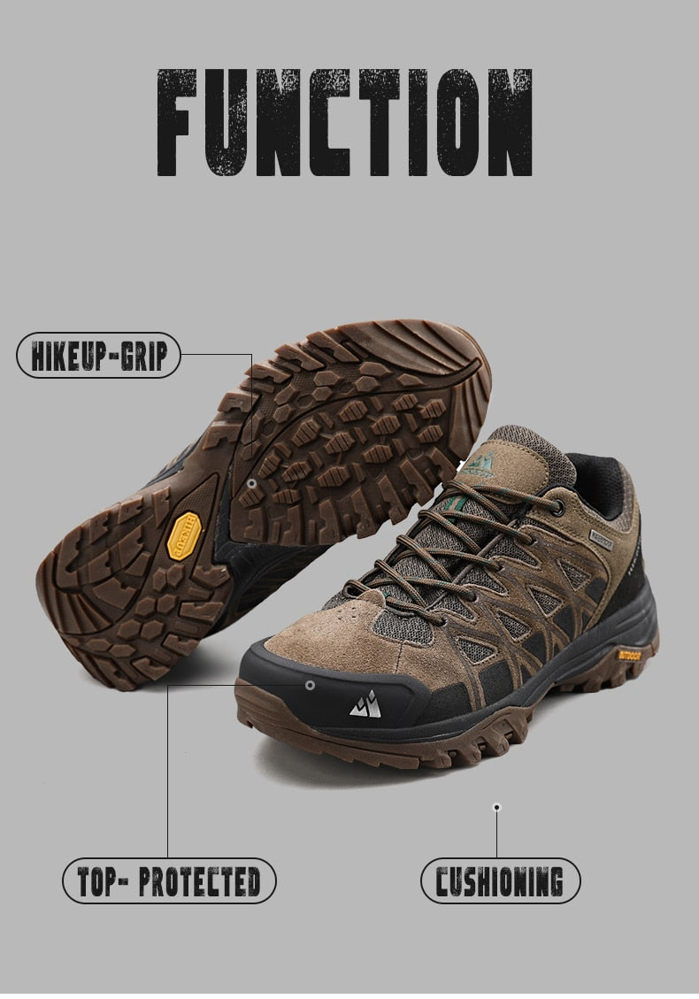 HIKEUP Leather Hiking Shoes for Men orthopedic Cushioning Outdoor Climbing/ FREE Shipping 15 days