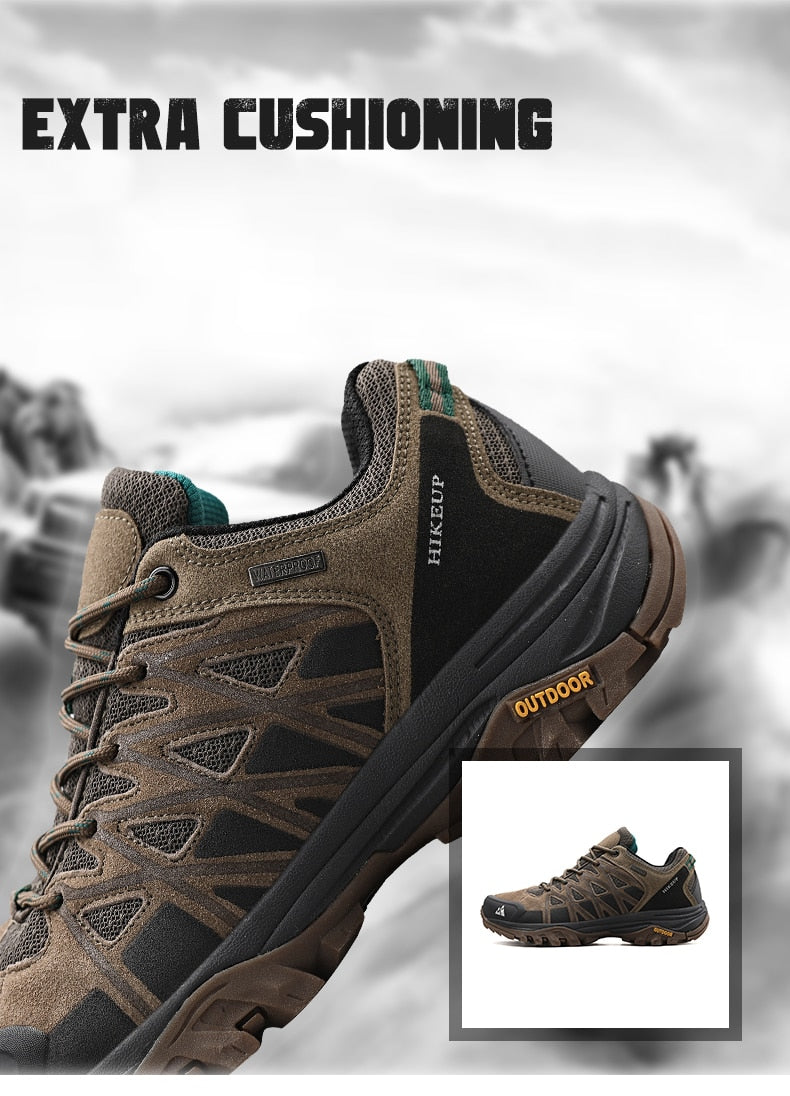 HIKEUP Leather Hiking Shoes for Men orthopedic Cushioning Outdoor Climbing/ FREE Shipping 15 days