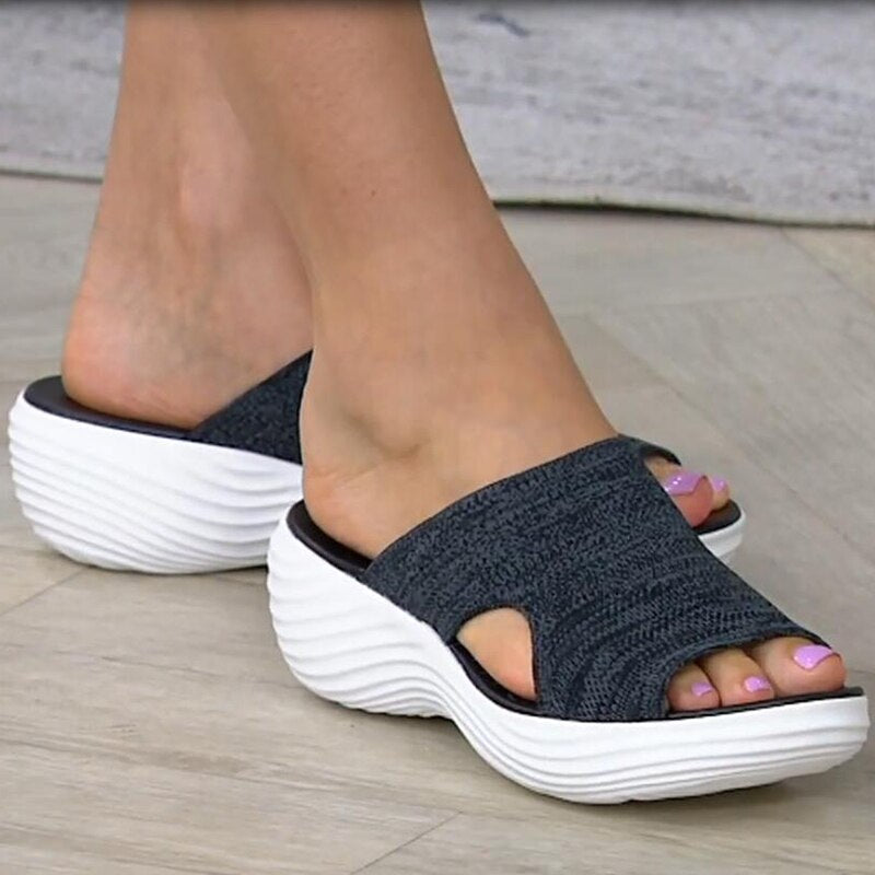 Summer Women Beach Mesh Slippers Casual Comfortable orthopedic EVA sole / FREE Shipping