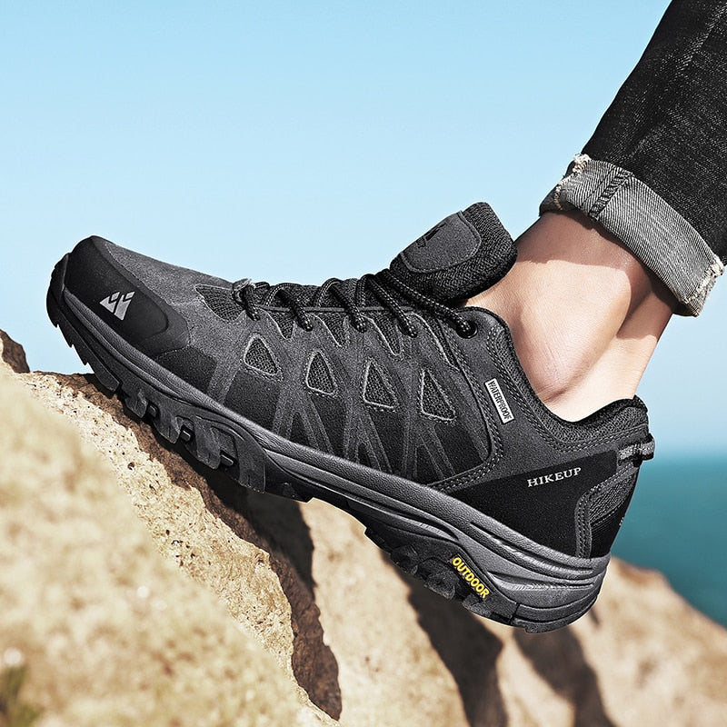 HIKEUP Leather Hiking Shoes for Men orthopedic Cushioning Outdoor Climbing/ FREE Shipping 15 days