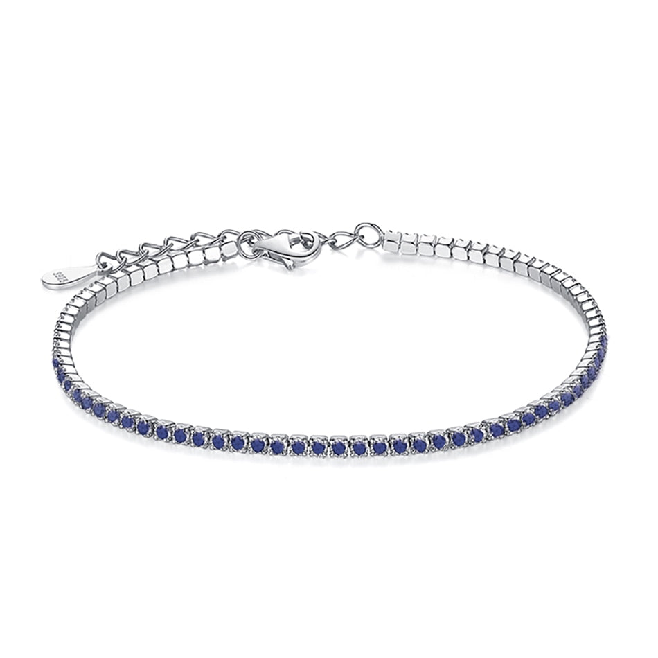 ELESHE 925 Sterling Silver Tennis Charm Bracelet For Women Anti-Allergy / Free Shipping
