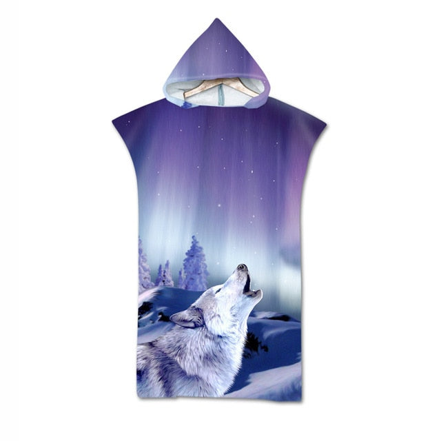 Adult custom print hoodie Beach robe / Bath robe great for the Beach or casual wear / Free Shippng