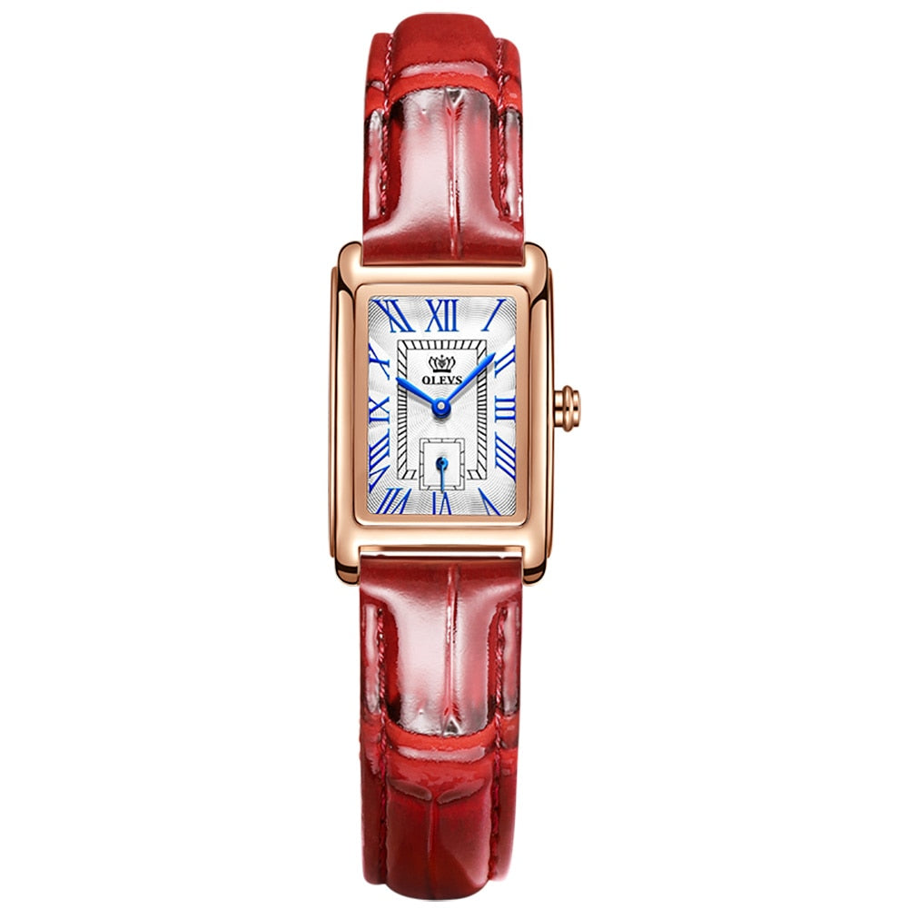 OLEVS elegant Top Luxury Brand Watch for Women / Red Quartz / Waterproof