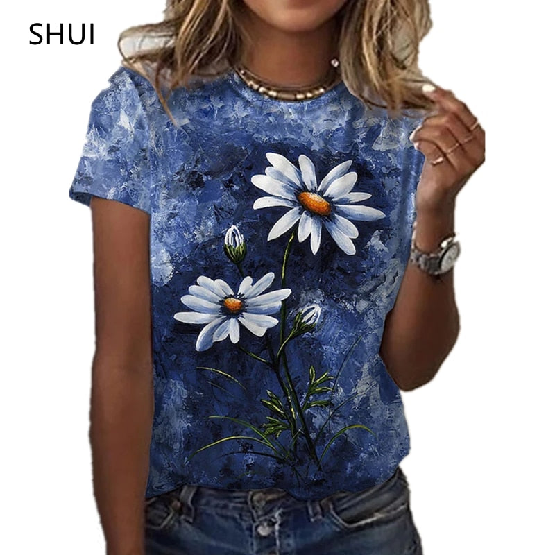 Ladies Beautiful sexy floral prints for blouse / t-shirt top comfortable / enter Discount Code RYNTGQJRZ81V BUY 4 get 1 FREE / FREE Shipping