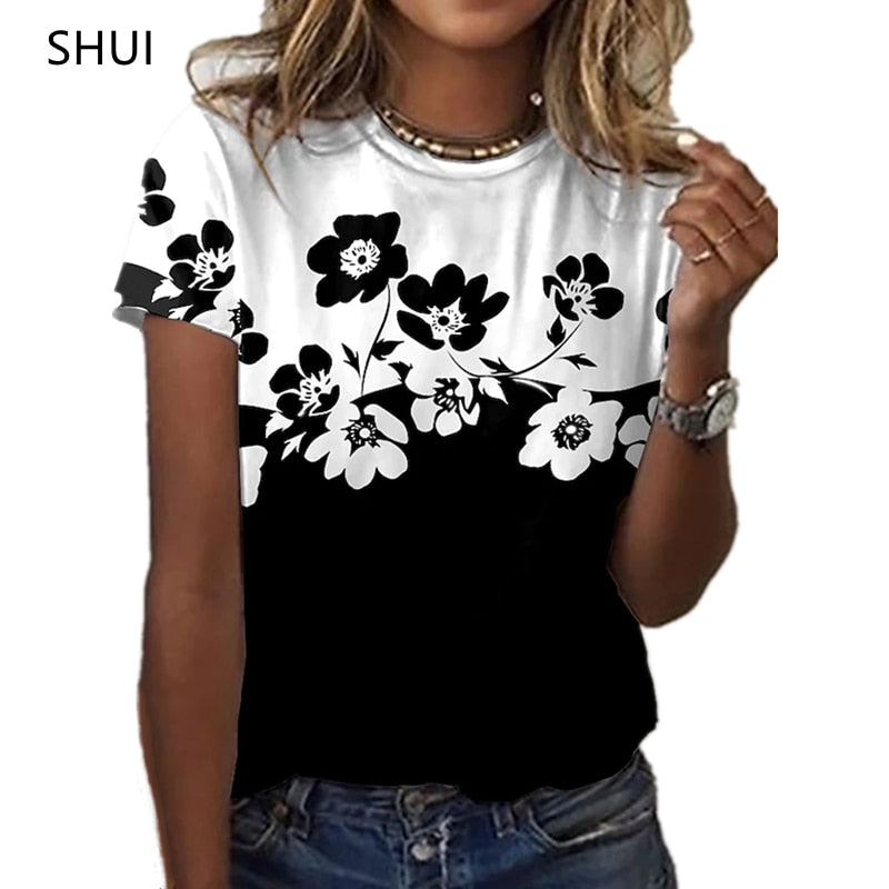 Ladies Beautiful sexy floral prints for blouse / t-shirt top comfortable / enter Discount Code RYNTGQJRZ81V BUY 4 get 1 FREE / FREE Shipping