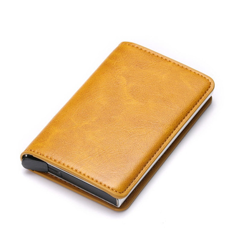 Men RFID Blocking Money, Bank Card Slim Leather Wallet-ID Holder-money clip/ Free Shipping