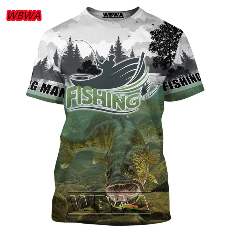 Men and Ladies t-shirt popular custom 3D prints of fish / FREE Shipping