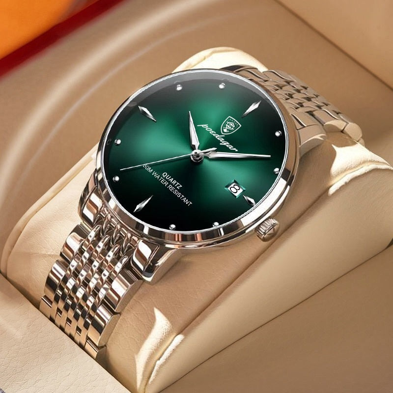 POEDAGAR Men's Quartz Watch / Waterproof / Luminous / Stainless Steel , enter Discount Code 1QFX86VKJ1AS Buy 1 get 1 FREE / FREE Shipping