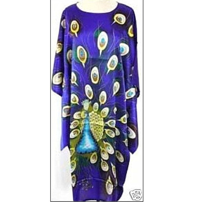 New Arrival Ladies Light Blue Silk Rayon Nightwear Summer Lounge / Beach Robe / FREE Shipping