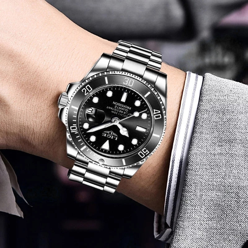 LIGE Top Brand Luxury Fashion Diver Watches for Men / 30ATM Waterproof / FREE Shipping