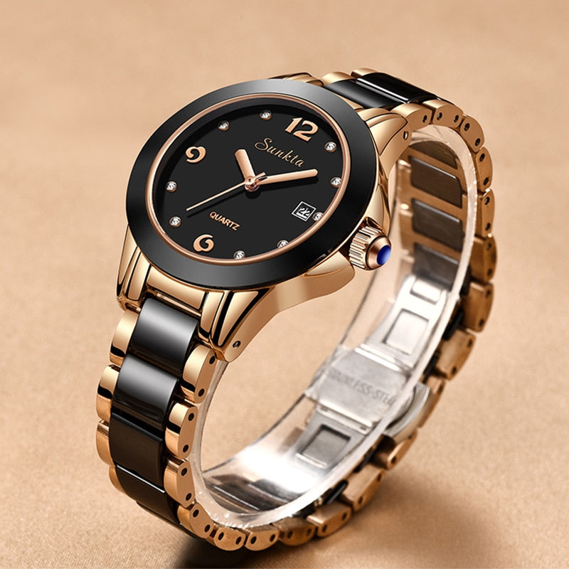 SUNKTA beautiful elegant Top Brand Watches for Women / Waterproof / Diamonds / Quartz Clock