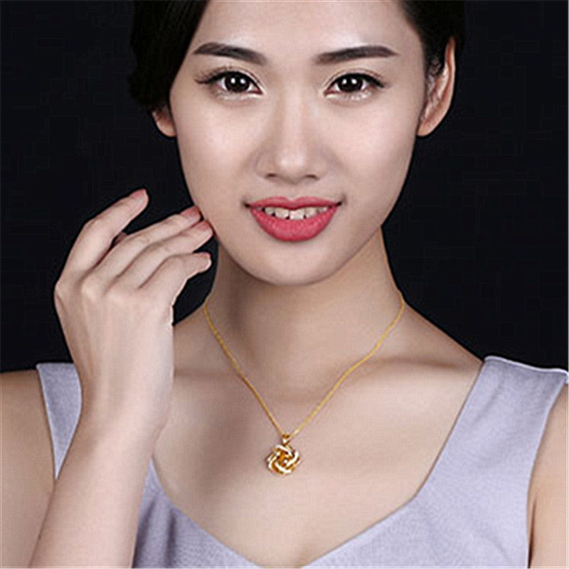 Women's Topaz Pendant - elegant necklace Real 18K Gold 2 Carats / FREE Shipping