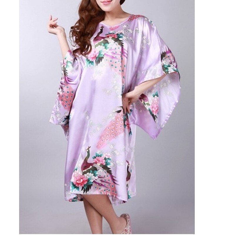 New Arrival Ladies Light Blue Silk Rayon Nightwear Summer Lounge / Beach Robe / FREE Shipping