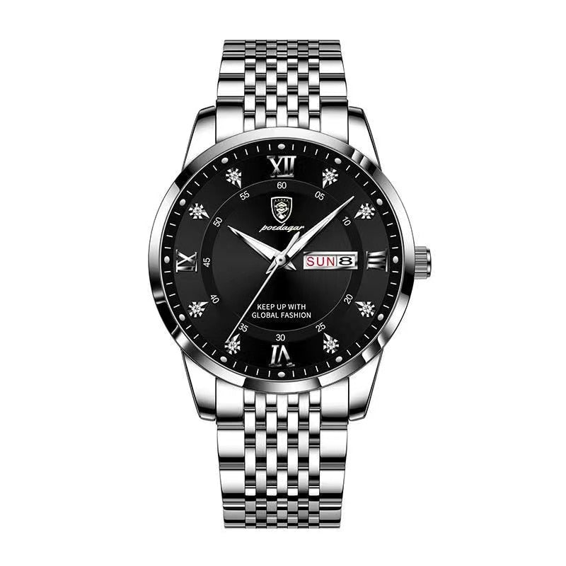POEDAGAR Men's wrist Watch Stainless Steel / waterproof / Luminous Date , enter Discount Code BSATYMPNPZBQ Buy 1 get 1 FREE / FREE Shipping