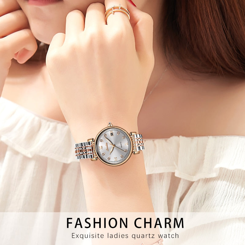 SUNKTA beautiful elegant New Rose Gold watches for Women - Quartz / FREE Shipping