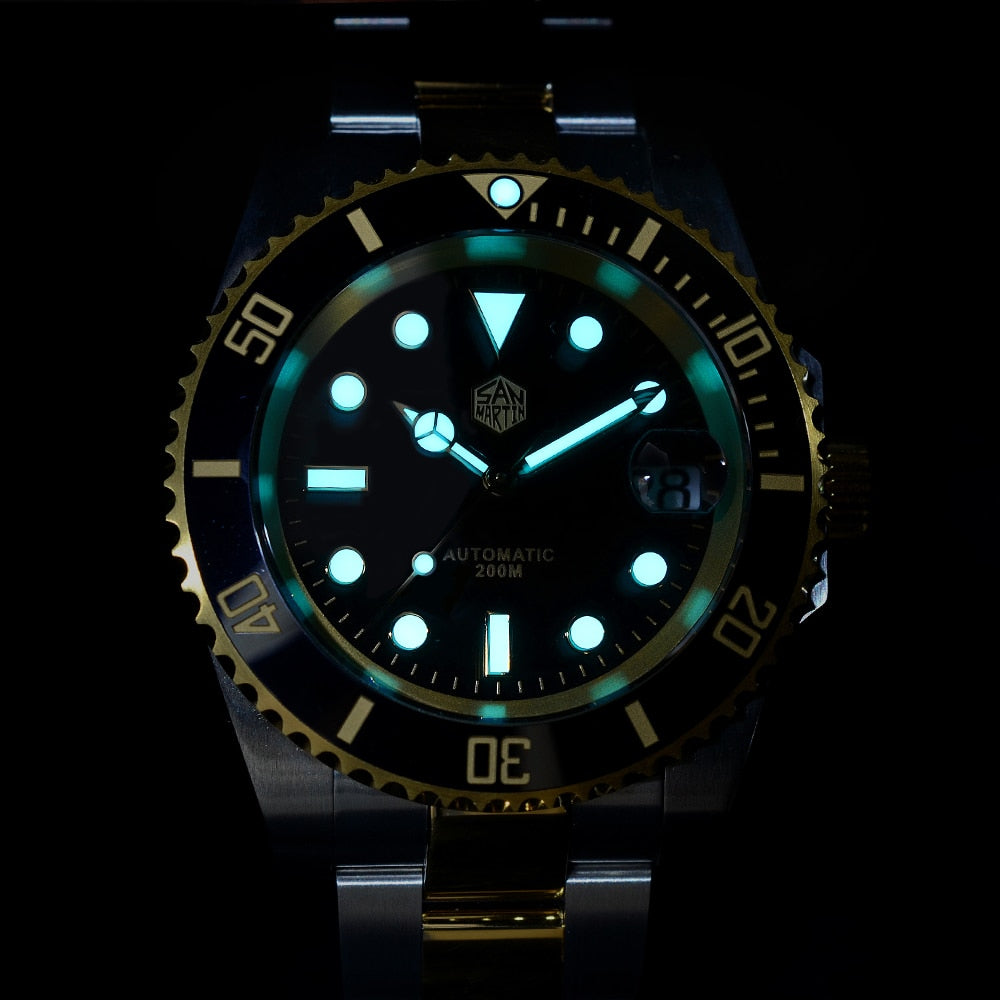 San Martin Diver Watch Water Ghost Sub Homage NH35 Luxury Sapphire Men Mechanical Watches 20Bar Waterproof BGW-9 Luminous