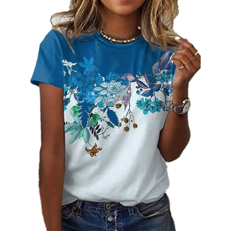 Ladies Beautiful sexy floral prints for blouse / t-shirt top comfortable / enter Discount Code RYNTGQJRZ81V BUY 4 get 1 FREE / FREE Shipping