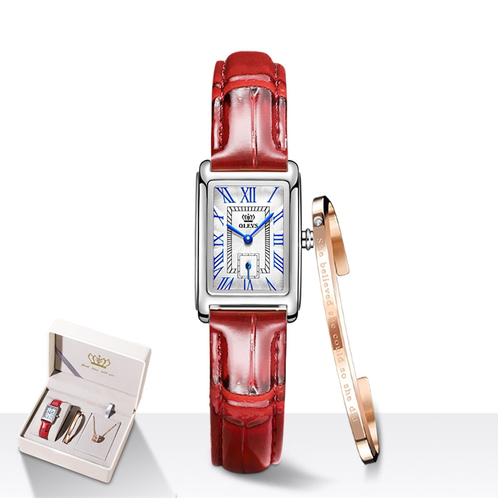 OLEVS elegant Top Luxury Brand Watch for Women / Red Quartz / Waterproof