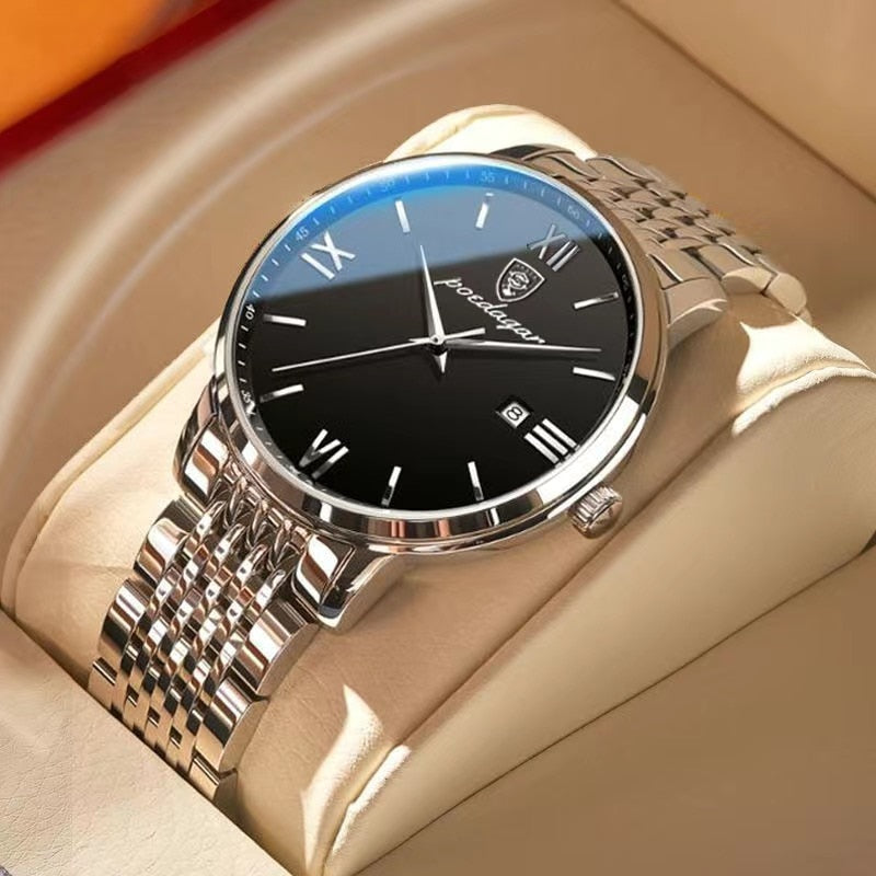POEDAGAR Men's Quartz Watch / Waterproof / Luminous / Stainless Steel , enter Discount Code 1QFX86VKJ1AS Buy 1 get 1 FREE / FREE Shipping