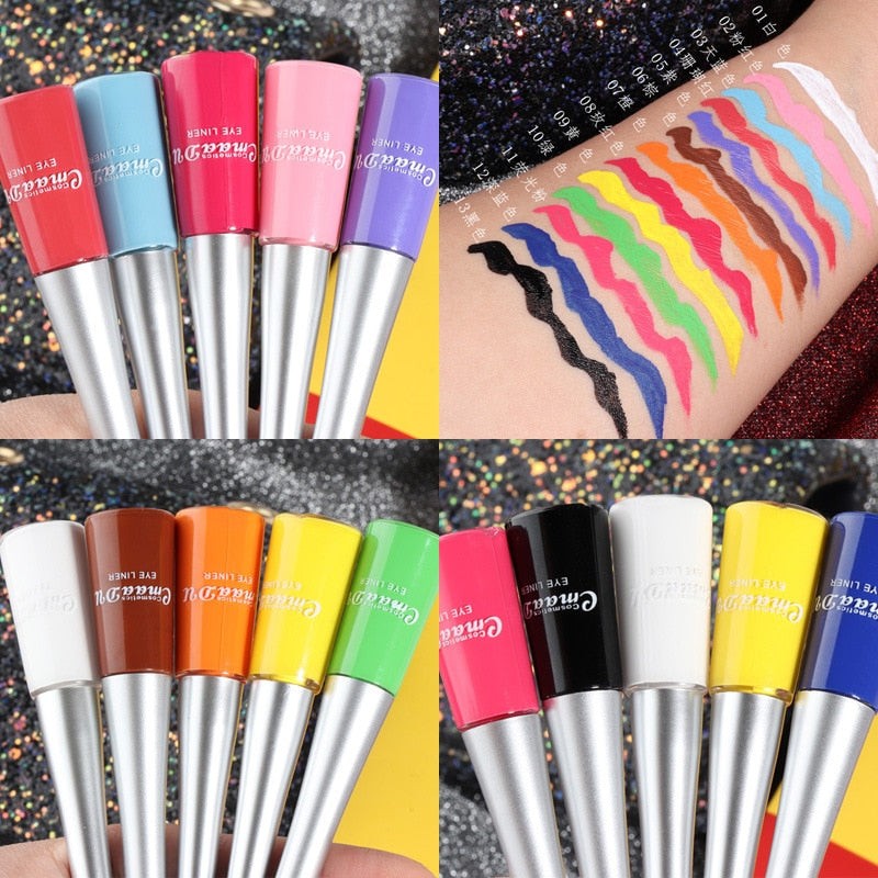 Cmaadu Cosmetics Colorful Liquid Eyeliner Waterproof Eyeliner Gel / Buy 6 get 1 FREE / Enter Code NND4EY0NDCRE / FREE Shipping