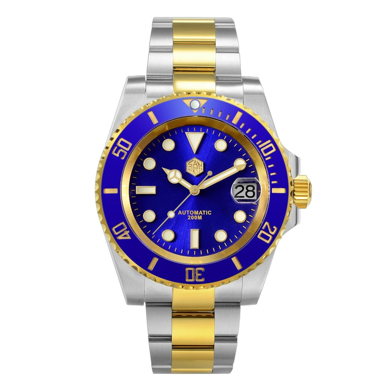 San Martin Diver Watch Water Ghost Sub Homage NH35 Luxury Sapphire Men Mechanical Watches 20Bar Waterproof BGW-9 Luminous