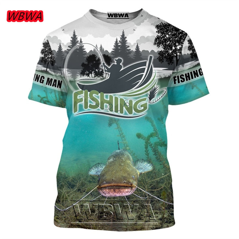 Men and Ladies t-shirt popular custom 3D prints of fish / FREE Shipping
