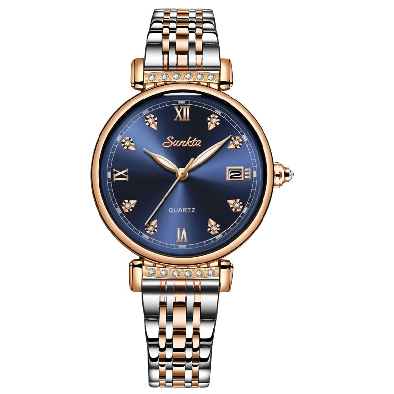 SUNKTA beautiful elegant New Rose Gold watches for Women - Quartz / FREE Shipping