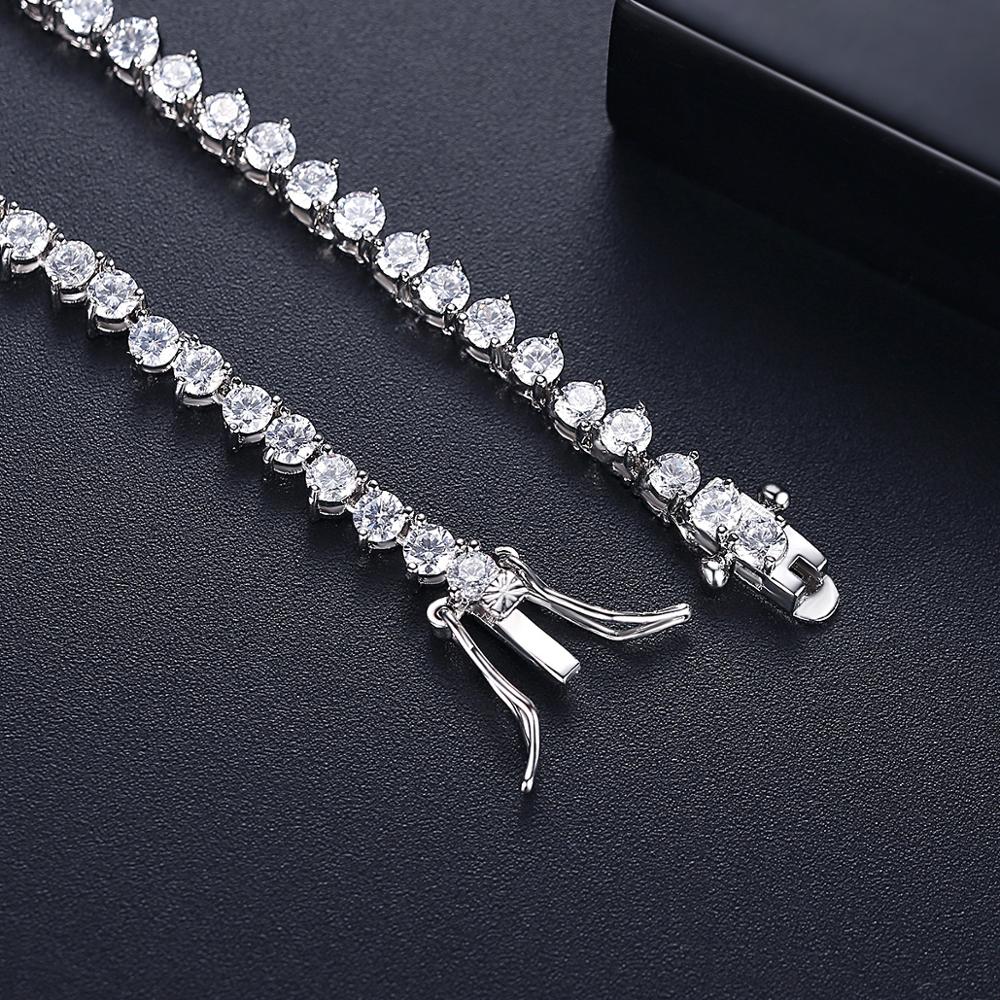 Trendy Lovers Necklace Lab Diamond Cz Stone White Gold Filled chorker Pendant Necklaces for Women Bridal Party Wedding jewelry