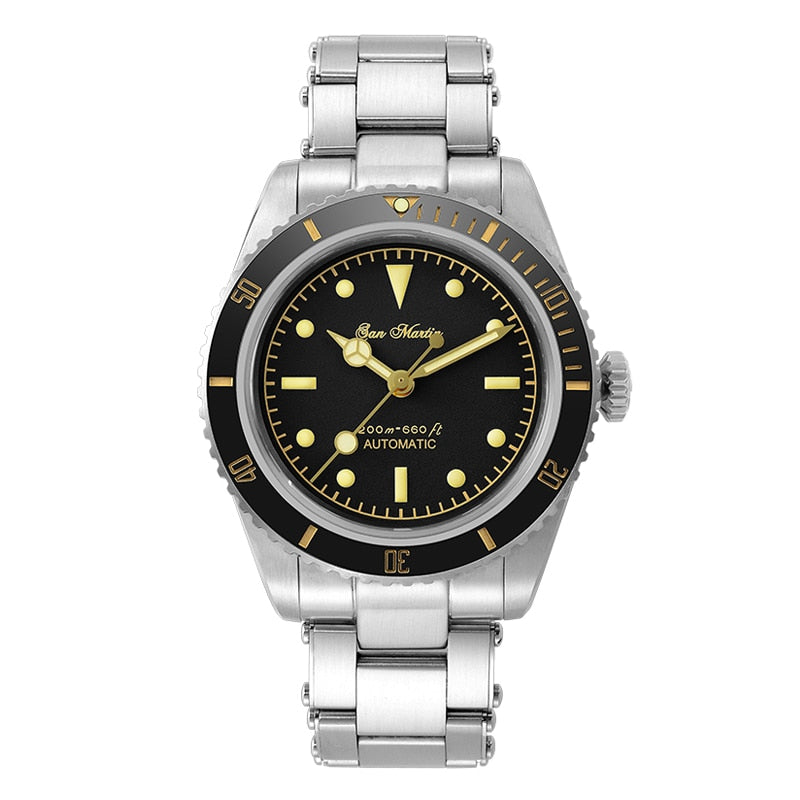 San Martin top brand Men's wrist Watch 38mm Diver 6200 Luxury Sapphire 20Bar Luminous