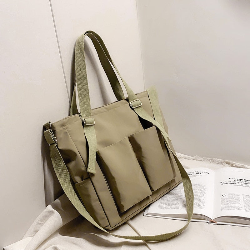 Ladies Bag great for work/Salon or beach with Zipper / Nylon Waterproof / Large Capacity Tote Shoulder Bag / FREE Shipping