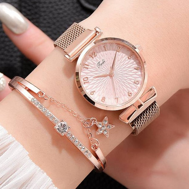 Elegant Bracelet and LVPAI Watch For Women / quartz / enter discount code RPHKSPFPJRSN Buy 1 get 1 FREE / FREE Shipping