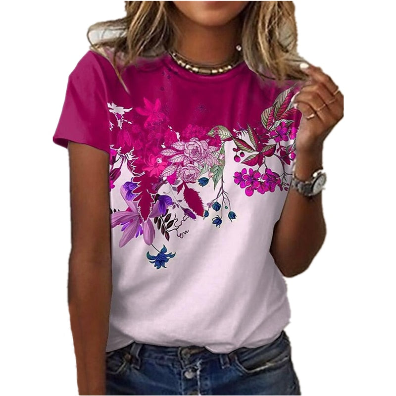 Ladies Beautiful sexy floral prints for blouse / t-shirt top comfortable / enter Discount Code RYNTGQJRZ81V BUY 4 get 1 FREE / FREE Shipping