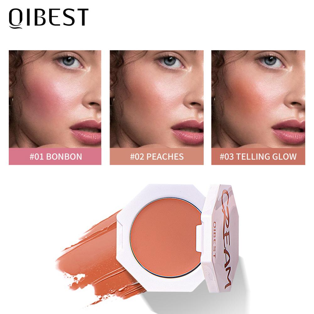 QIBEST Face Blush Peach Cream Makeup Cosmetics / FREE Shipping