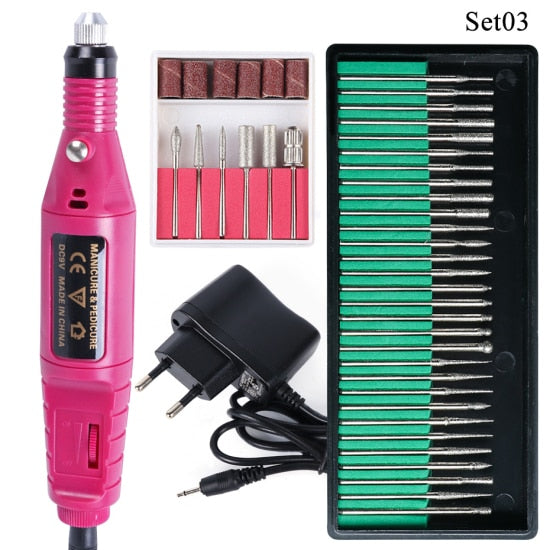 Professional Nail Drill Electric Manicure Machine Milling Cutter Set/ Buy 3 get 1 FREE / Enter CODE 19A1PK9F39VK / FREE Shipping