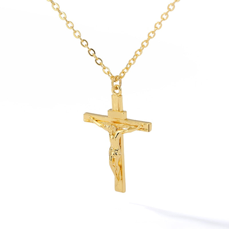 Christian Jesus Cross Necklace For Women-Men Stainless Steel Gold/Silver / Free Shipping