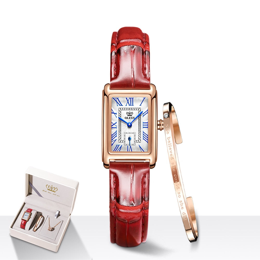 OLEVS elegant Top Luxury Brand Watch for Women / Red Quartz / Waterproof
