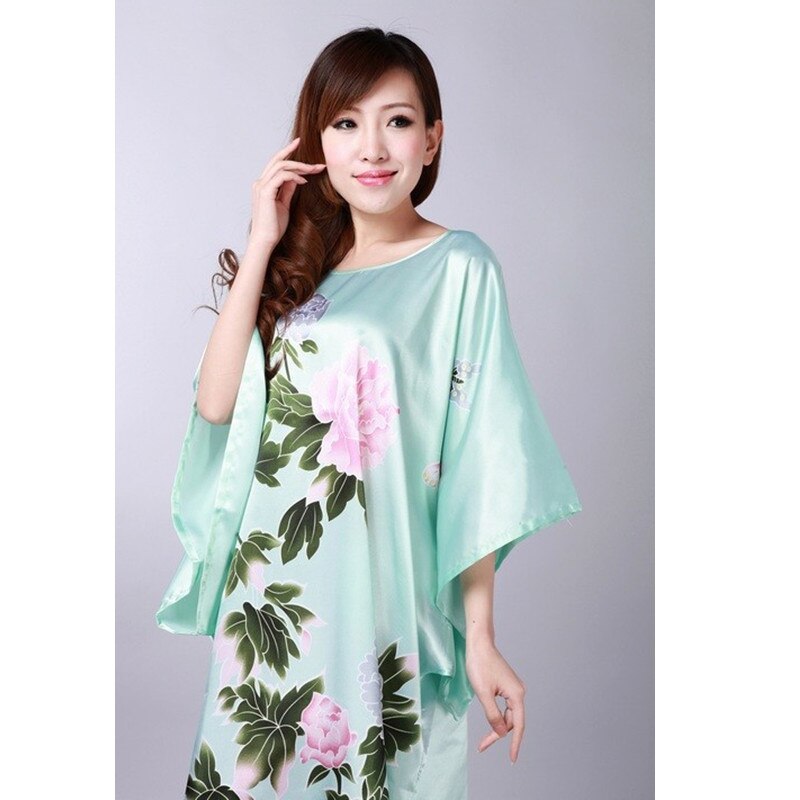 New Arrival Ladies Light Blue Silk Rayon Nightwear Summer Lounge / Beach Robe / FREE Shipping