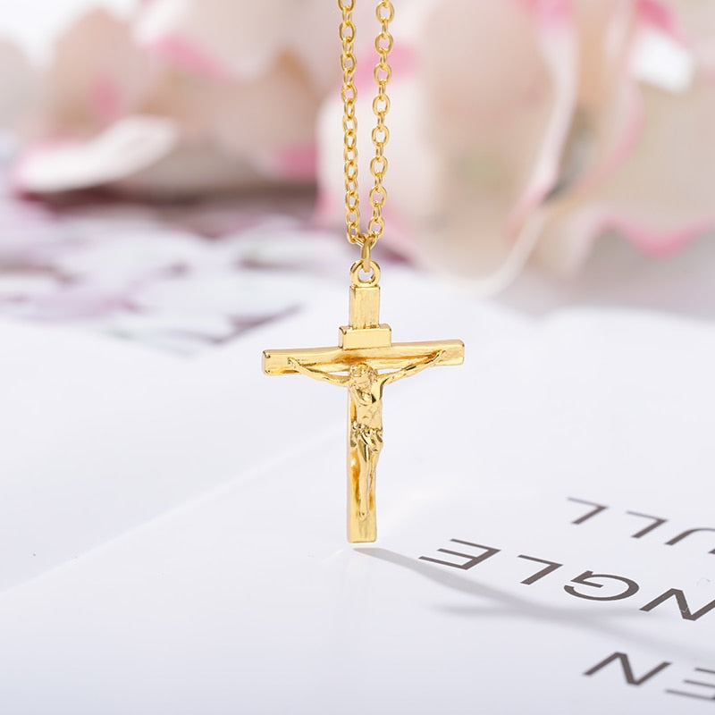 Christian Jesus Cross Necklace For Women-Men Stainless Steel Gold/Silver / Free Shipping