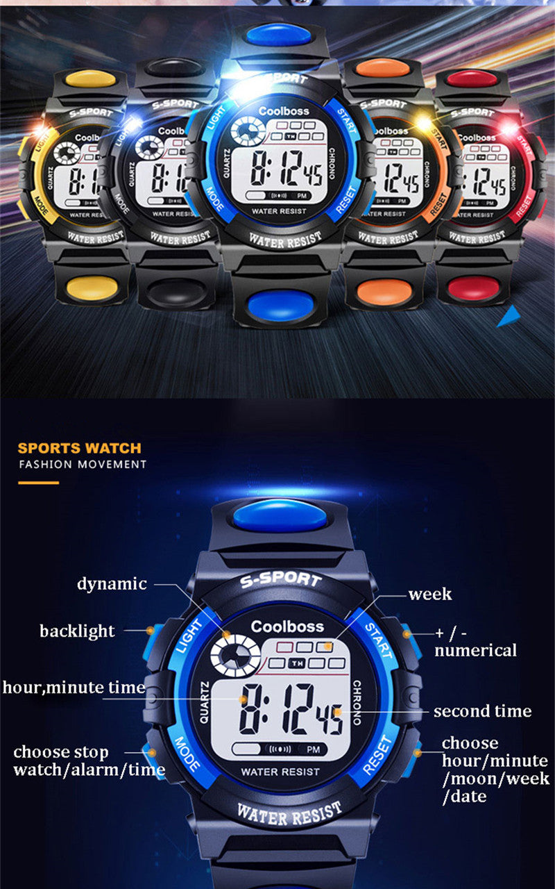 Children Watch Sport Kids Watches Silicone Strap Waterproof LED Digital