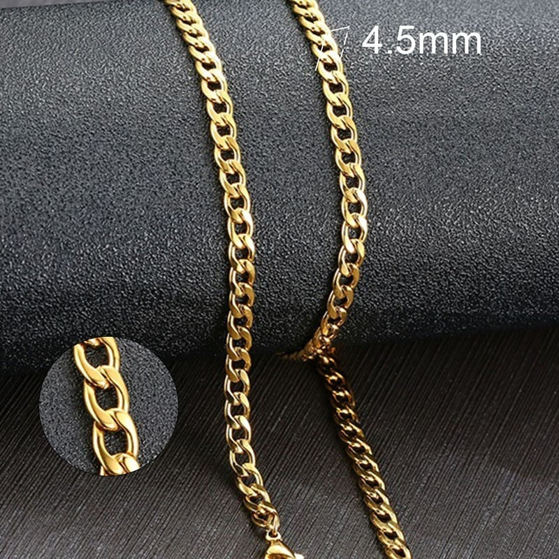 Vnox Cuban Link Chain Necklace Stainless Steel Gold or Silver / Buy 5 get 1 FREE / Enter Code RC7A4FPXGSRC /Free Shipping