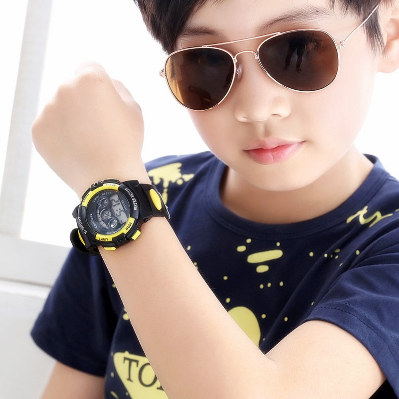 Children Watch Sport Kids Watches Silicone Strap Waterproof LED Digital