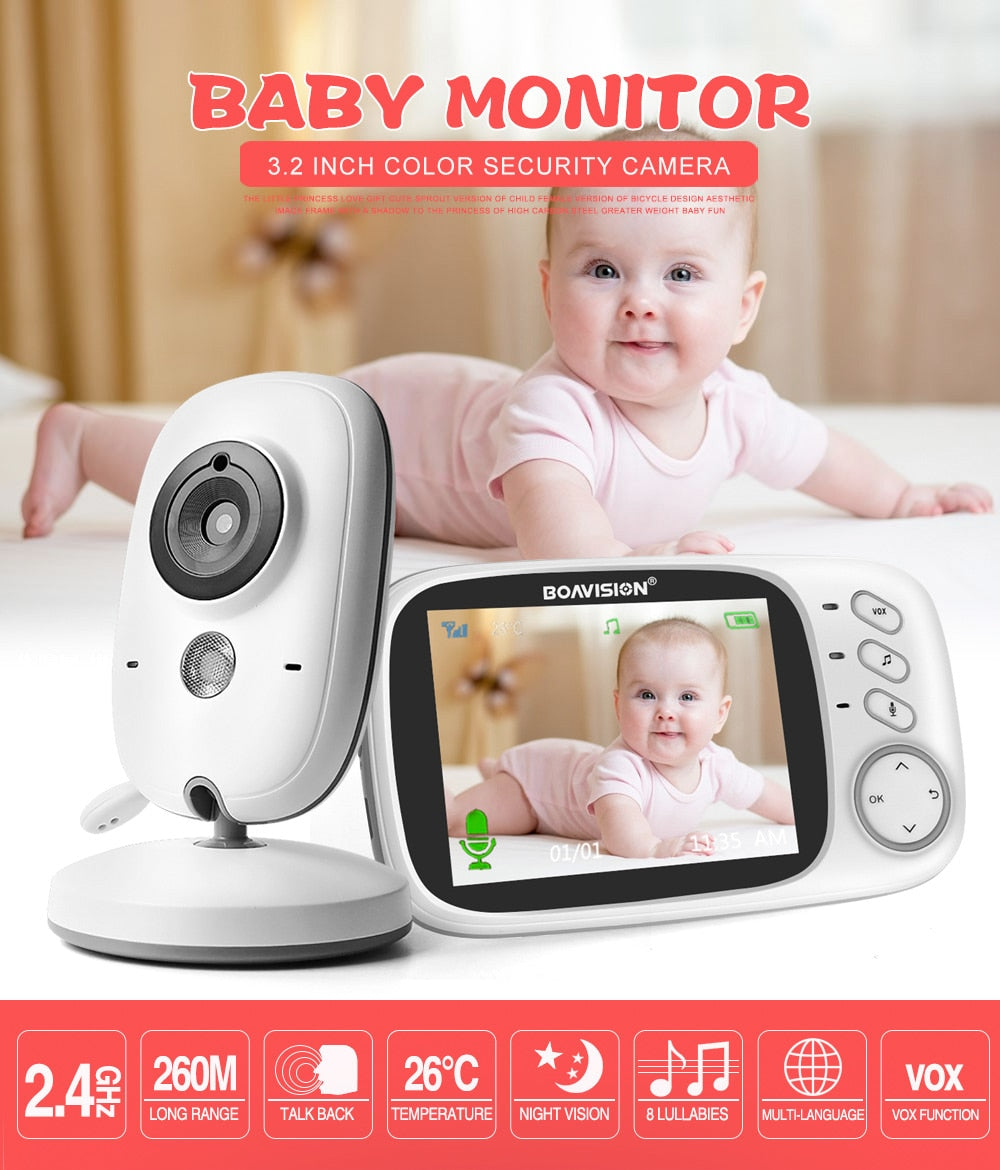 VB603 Video Security Camera Baby Monitor 2.4G Wireless and 3.2 Inches LCD 2 Way Audio / Free Shipping