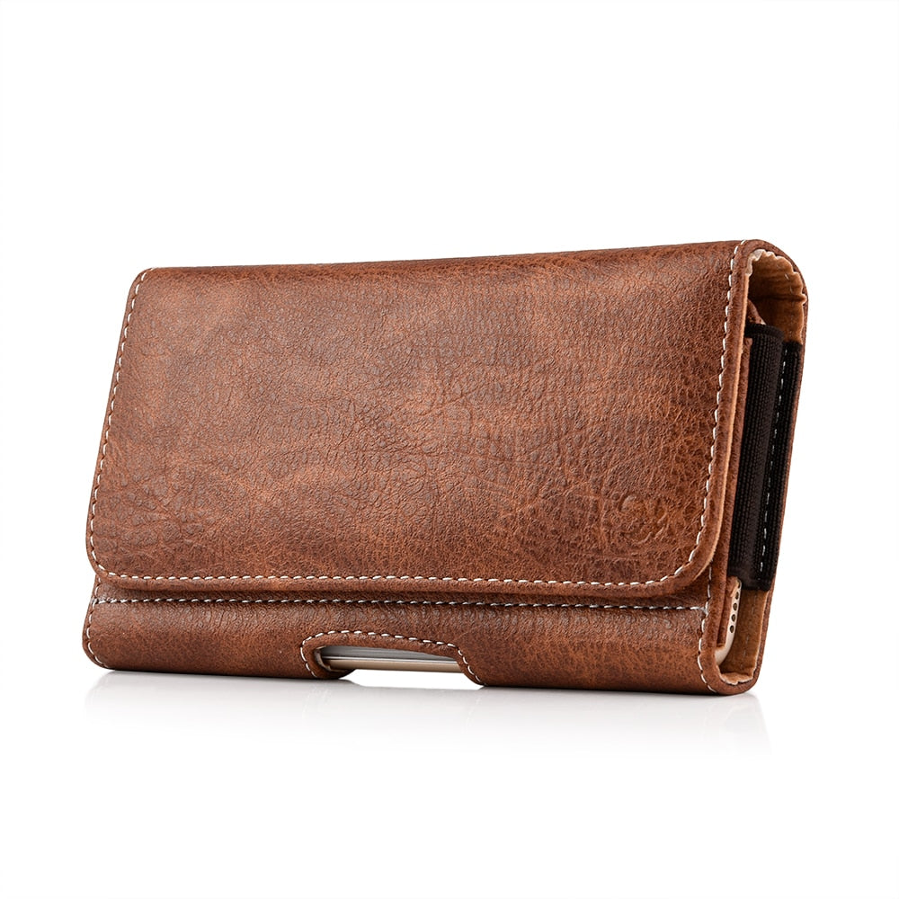 Apple IPhone pouch case plus universal magnetic holster leather cover / FREE Shipping