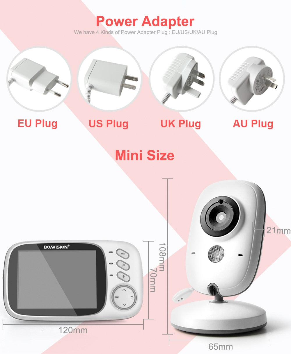 VB603 Video Security Camera Baby Monitor 2.4G Wireless and 3.2 Inches LCD 2 Way Audio / Free Shipping