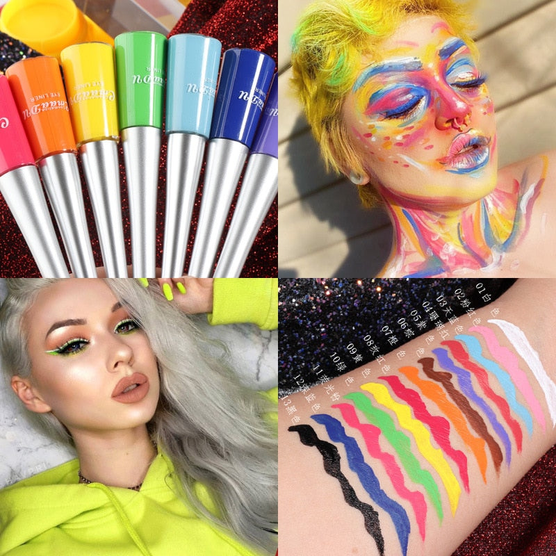 Cmaadu Cosmetics Colorful Liquid Eyeliner Waterproof Eyeliner Gel / Buy 6 get 1 FREE / Enter Code NND4EY0NDCRE / FREE Shipping