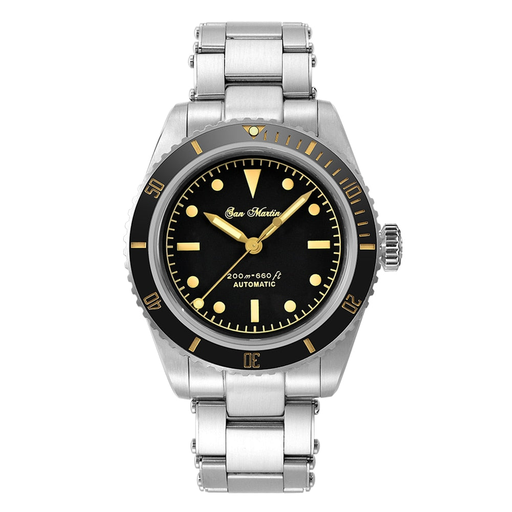 San Martin top brand Men's wrist Watch 38mm Diver 6200 Luxury Sapphire 20Bar Luminous